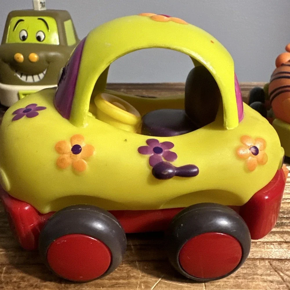Just B You Baby Toy Cars Pull Back Action Clicking Wheels Set of 3